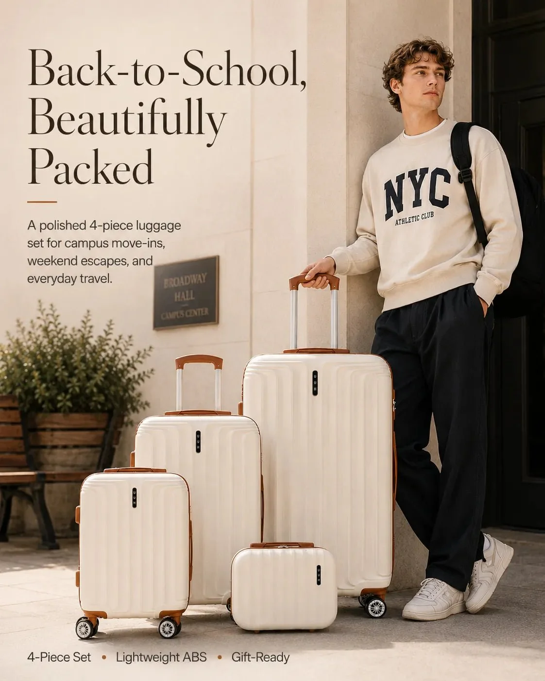 ✨50% OFF! 4 Piece Luggage Set Hardshell Suitcases