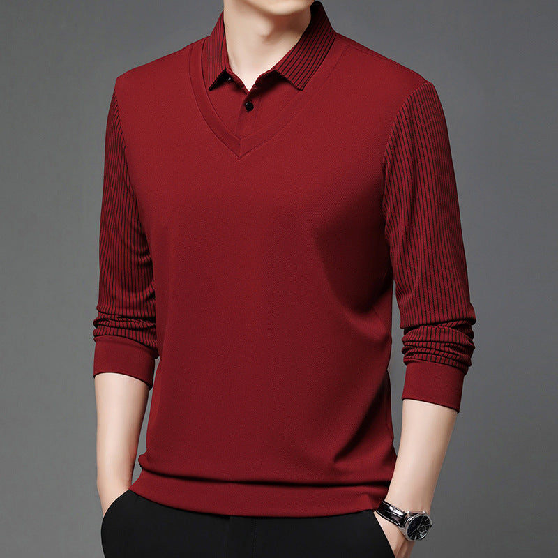 City Striped Layered Shirt Top