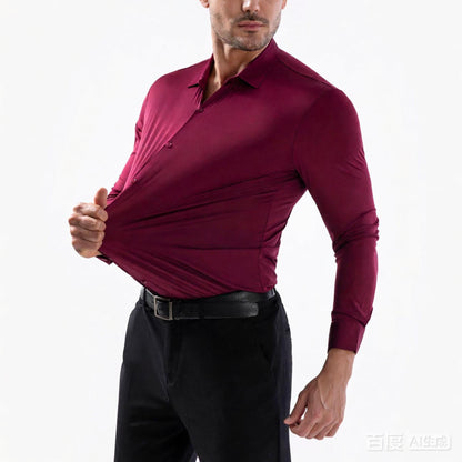 Men’s 16-Way Stretch Slim Fit Dress Shirt, Wrinkle-Free