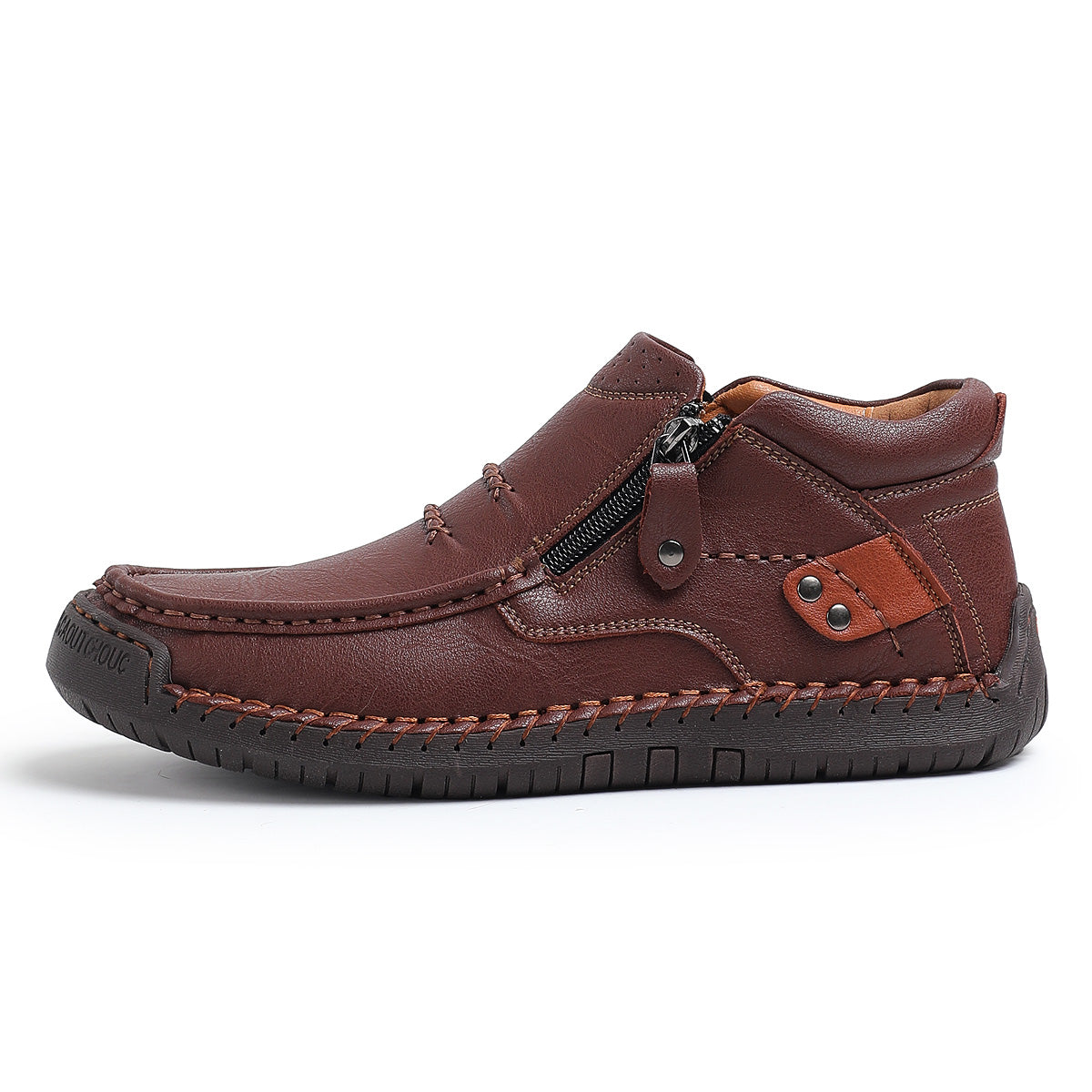 Men’s Handmade Premium Leather Slip-On Outdoor Work Boots