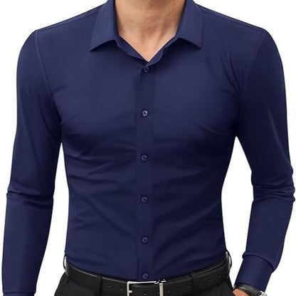Men’s 16-Way Stretch Slim Fit Dress Shirt, Wrinkle-Free
